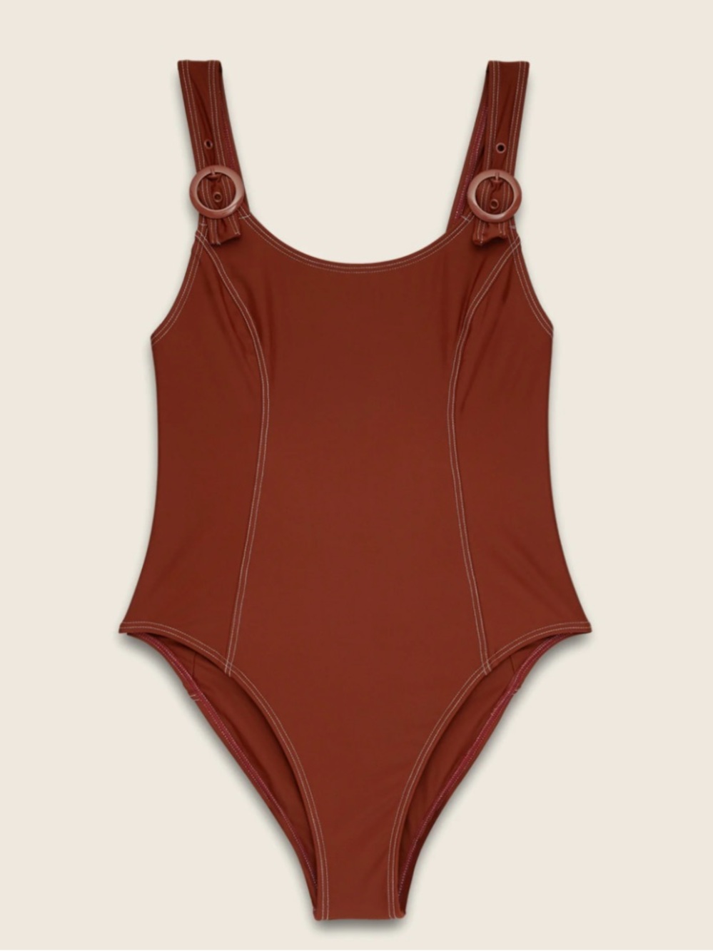 OOKIOH nwot One-Piece Swimsuit in Rust Brown